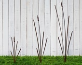 Metal Cattail Sculpture, Garden Art, Yard Art, Steel Flowers, Steel Cattails, Metal Cattails, Metal Art, Gift for nature lovers