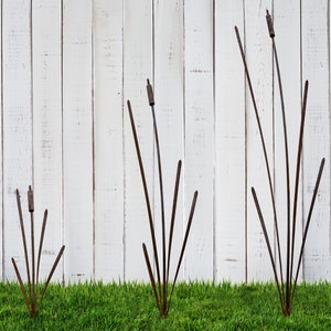 Metal Cattail Sculpture, Garden Art, Yard Art, Steel Flowers, Steel Cattails, Metal Cattails, Metal Art, Gift for nature lovers