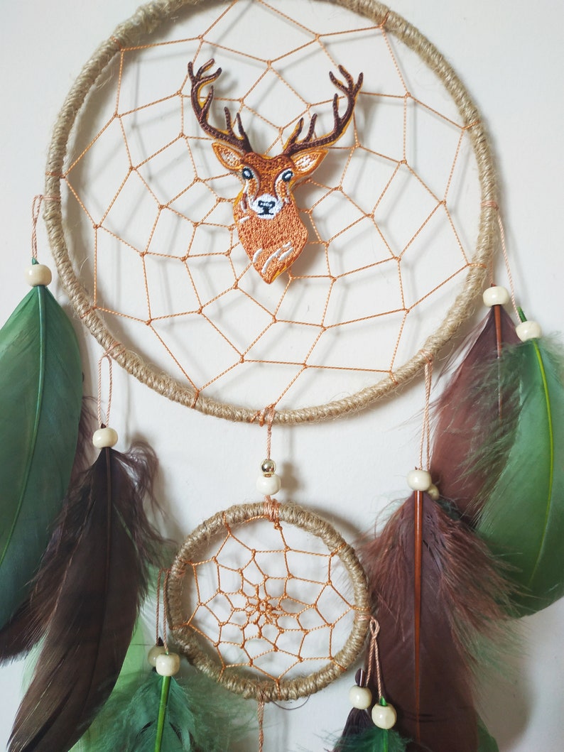 Deer Dreamcatcher Feather Dream Catcher Spirit Animal Dream Etsy