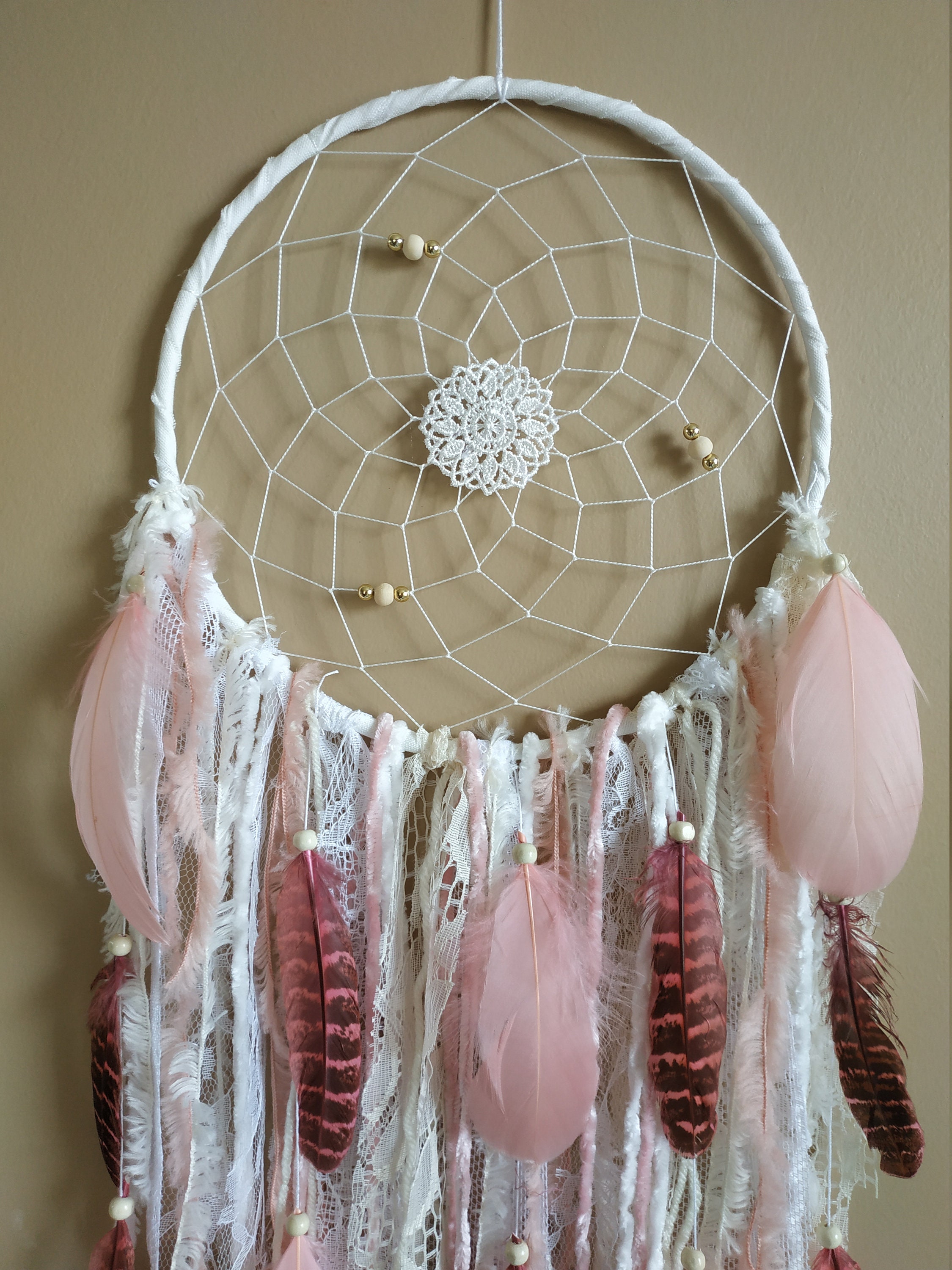 Big dream catcher pink dreamcatcher Etsy