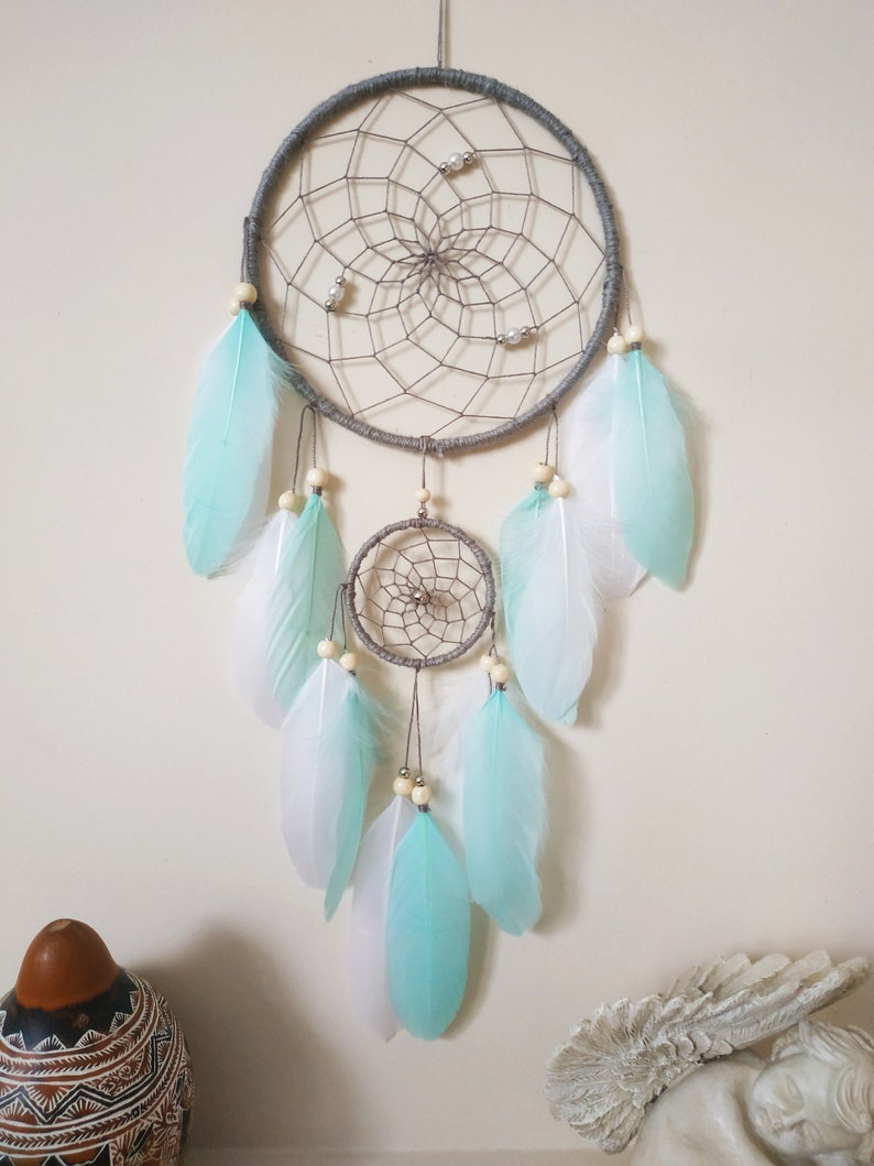 Teal Dream Catcher Wall Hanging Dreamcatcher boho dream Etsy