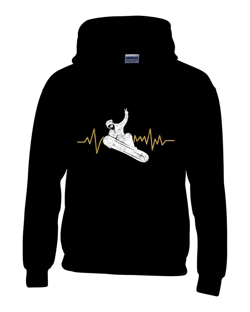 Snowboarding Hoodie Snowboarder Heartbeat EKG Unisex Hooded Etsy