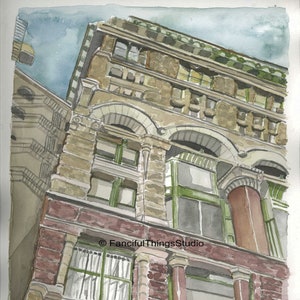 Chicago Fine Arts Building watercolor print