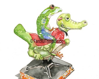 Funny Frog illustration print