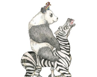Panda on a Carousel Zebra