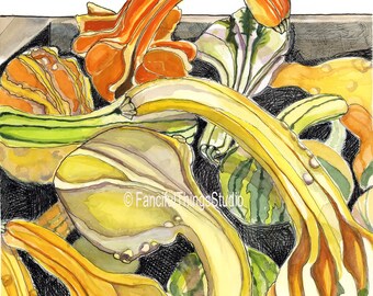 Autumn Pumpkin Gourd Art Print