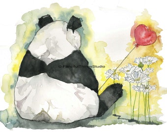 Panda valentine print or card