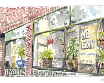 Urban coffee shop print