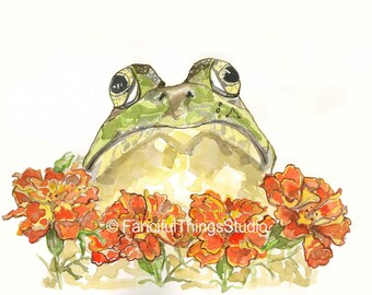 Froggy in the Marigolds