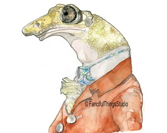 Frog watercolor illustration print