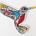 Applied shield embroidery patch fusible colorful flying bird