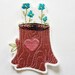 Applied shield embroidery patch fusible tree with flowers and heart
