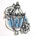 Applique badge patch embroidered lantern light blue