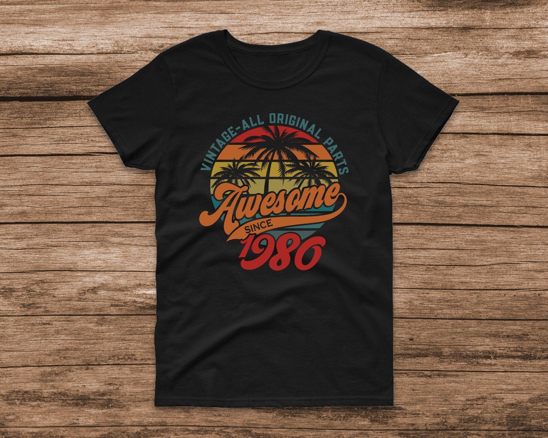 Image of 1980 T-Shirt // 40Th Birthday Original Parts Birthday Decade Birth Year 80S