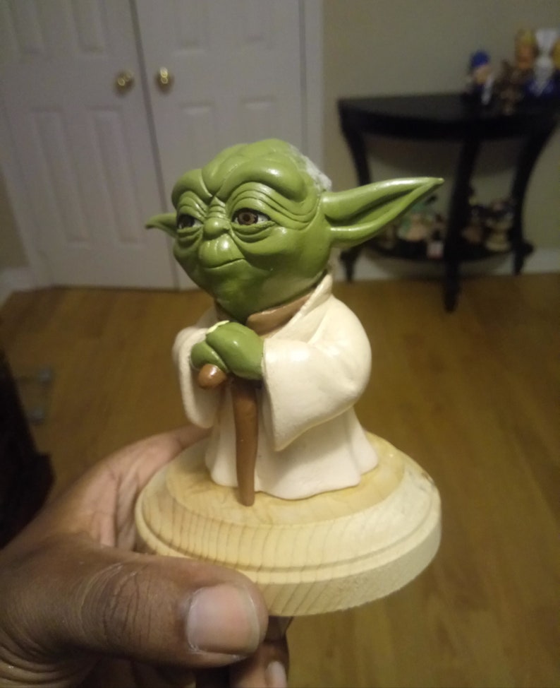 OOAK Polymer Clay Yoda Sculpture Etsy