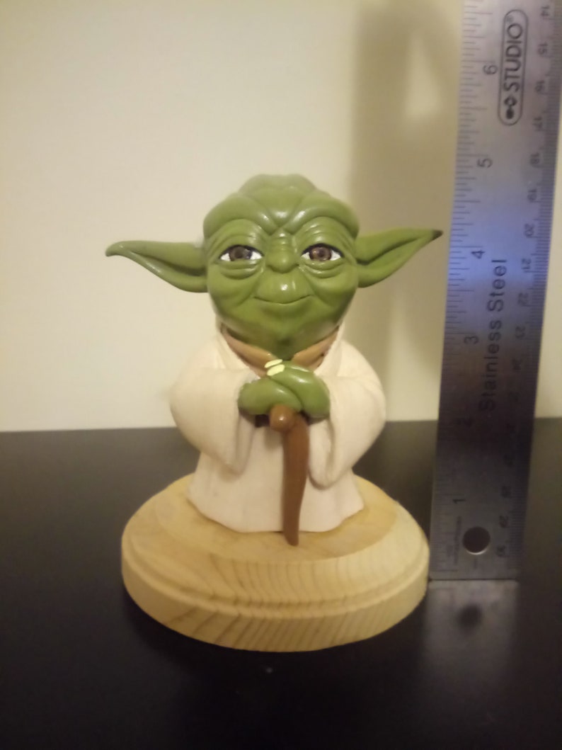 OOAK Polymer Clay Yoda Sculpture Etsy