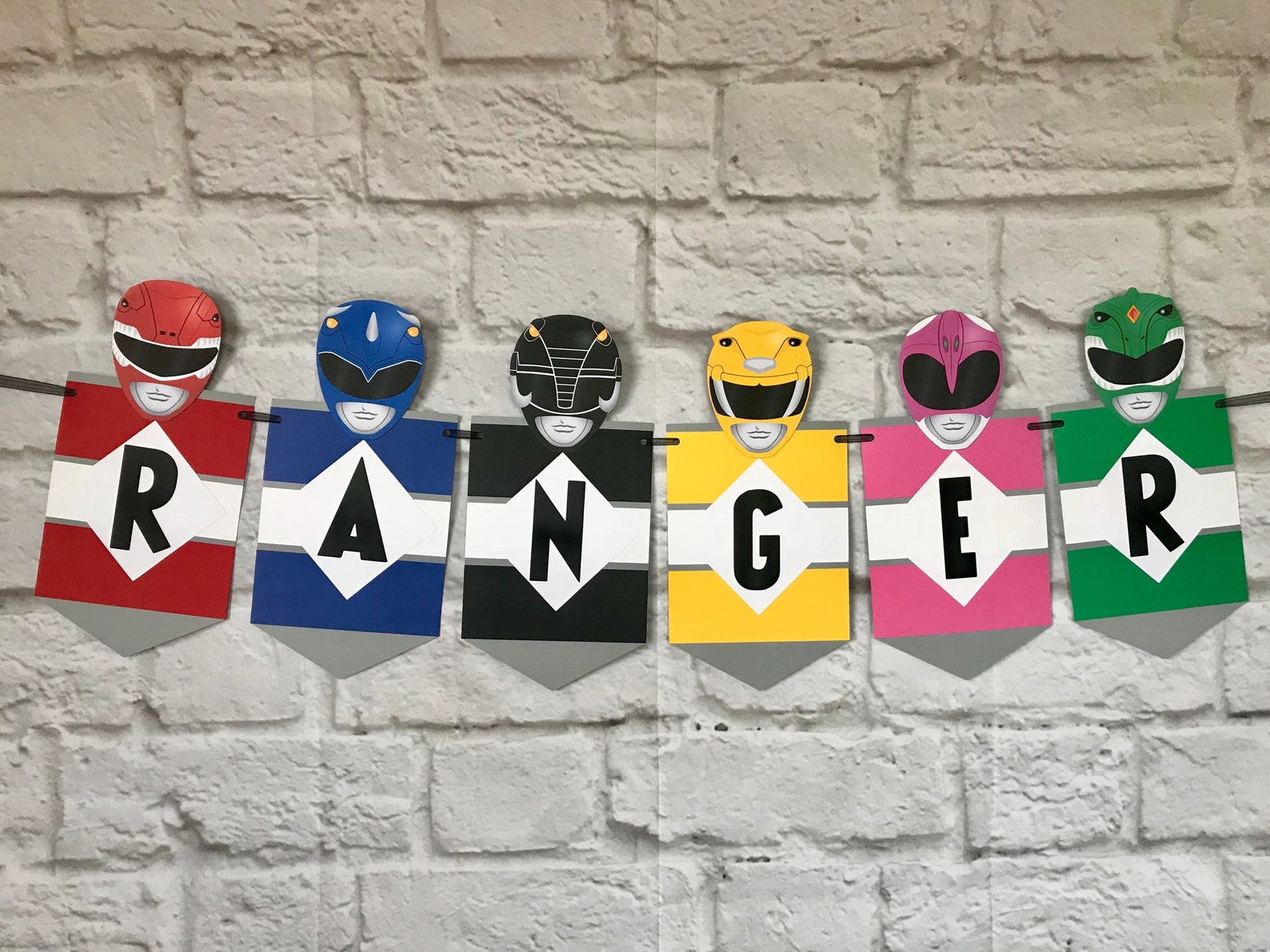 Power Rangers Inspired Banner | Etsy