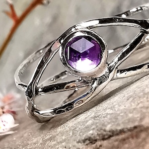 Amethyst Sterling Silber Coiled Mini Elfenring