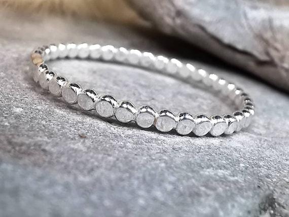 Sterling Silver Pebbles Stacking Ring. 925 Sterling Silver