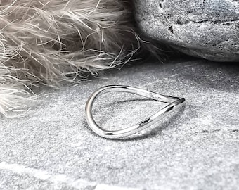 Dainty 1.5mm Thumb Ring Sterling Silver Plain Band Ring by Rock and Feather Jewellery