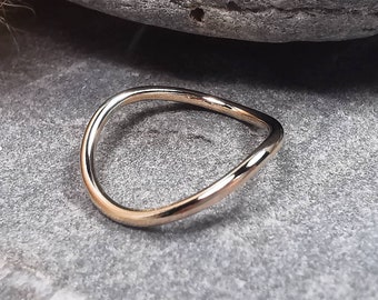 Thumb Ring 9ct Gold Filled Dainty Band Ring by Rock and Feather Jewellery