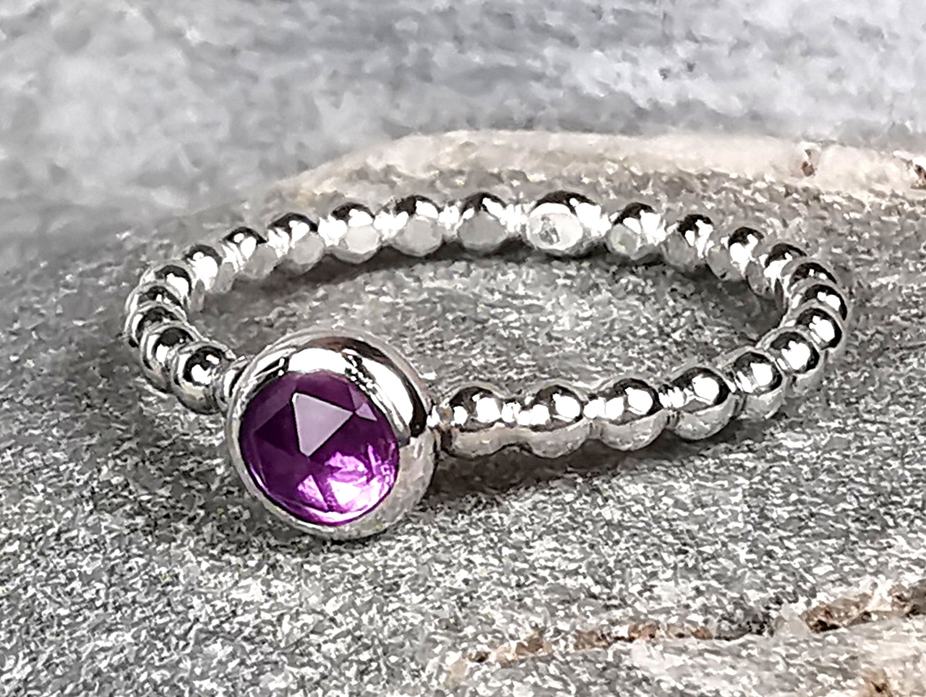 Beaded Ring Pandora Birthstone Rings February Genuine Pandora