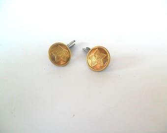 Vintage buttons, golden buttons, soviet star, old buttons, antique buttons, vintage cufflinks