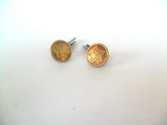 Vintage buttons, golden buttons, soviet star, old buttons, antique buttons, vintage cufflinks