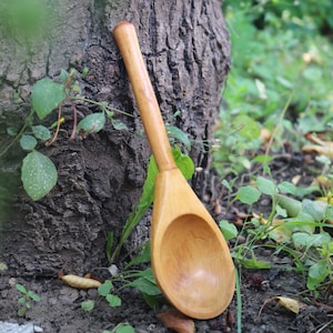 Cuillère en bois, outil de cuisine vintage, cuisine rustique, décor de cuisine de campagne, ustensiles de cuisine, cuillères de cuisine, cuillère rare, vieille cuillère rustique