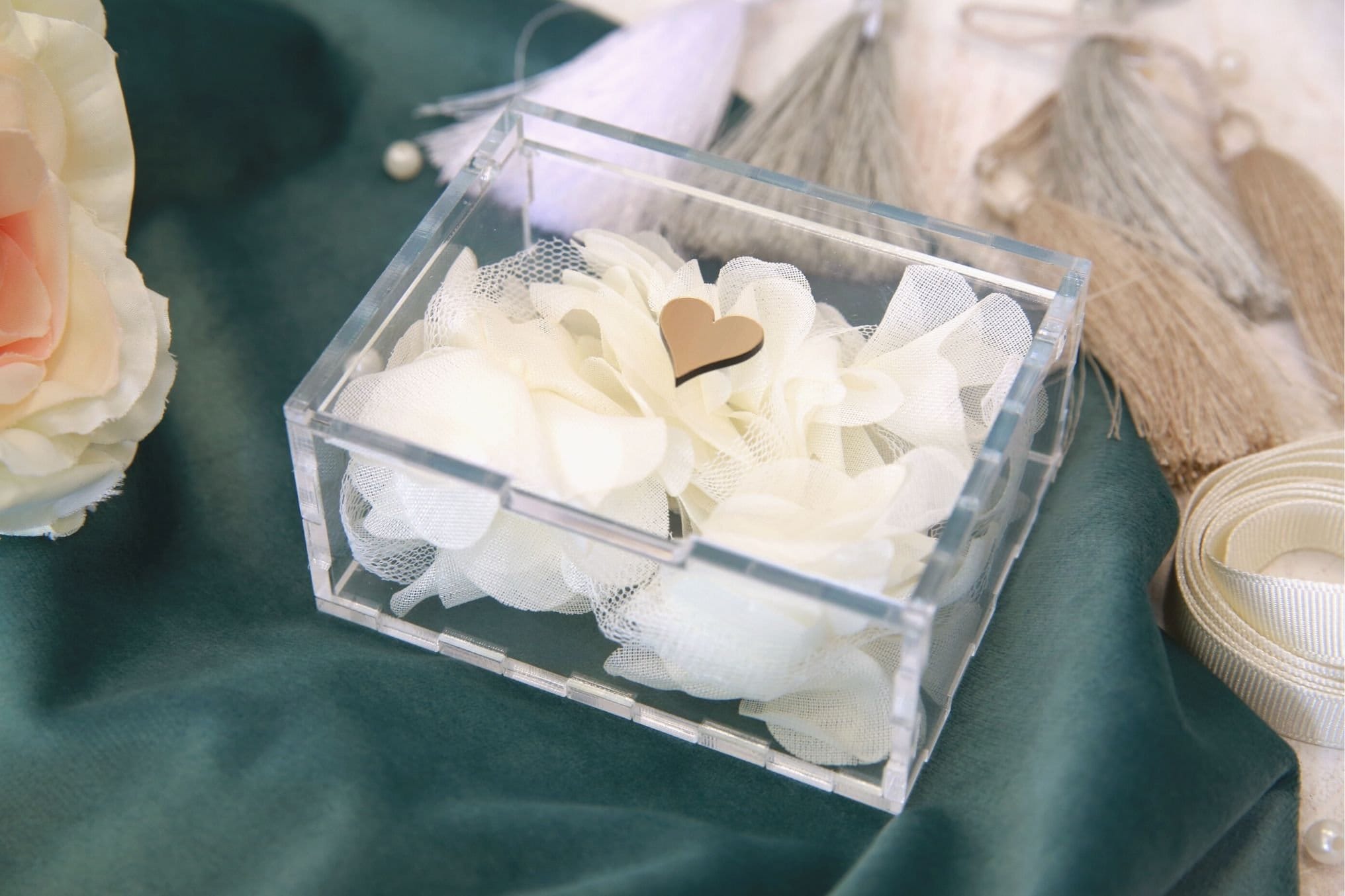Clear Acrylic Box, Wedding Ring Box, Wedding Stylish Ring Box, Golden ...