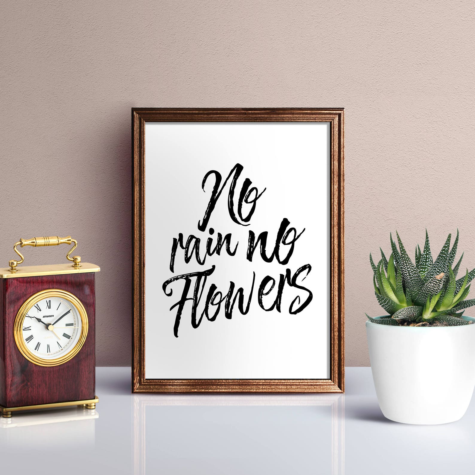 No rain no flowers downloadable print printable wall art Etsy