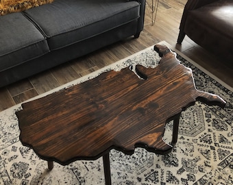 Americana Coffee Table. USA. Rustic American Flag Industrial America Table