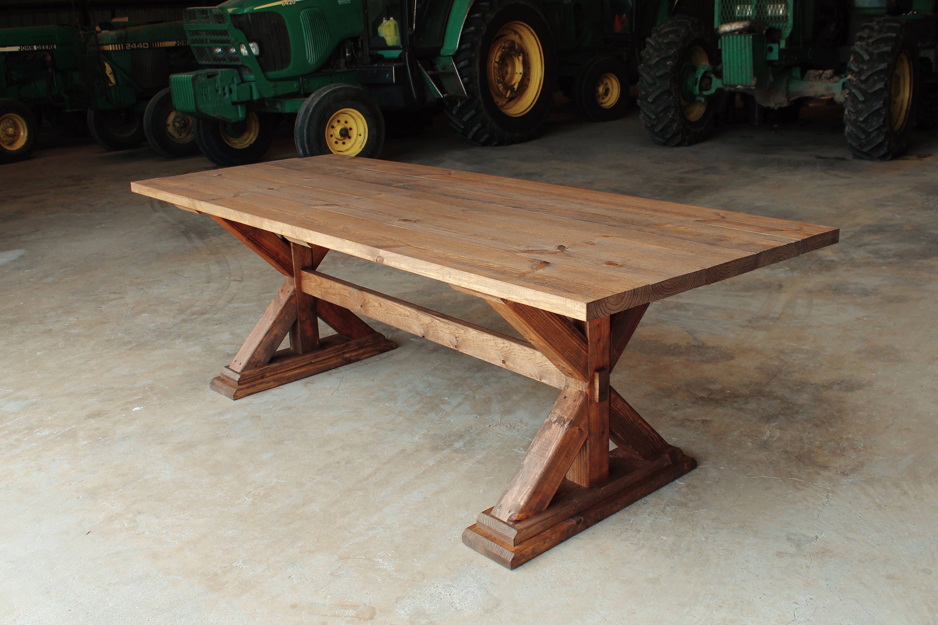 Rustic Farm Table Cross Leg Farmhouse Table TEXAS DELIVERY | Etsy