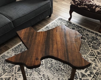 Rustic Texas Coffee Table. USA. Lone Star Flag Industrial America Table