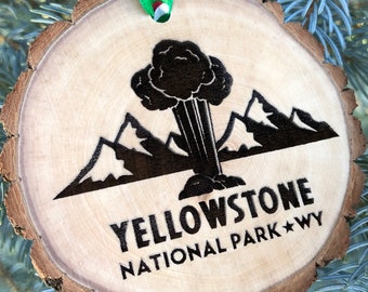 Yellowstone National Park, Yosemite, Glacier, Wood Slice, Personalized, Hiking, Family Reunion, Souvenir, Free Personalization
