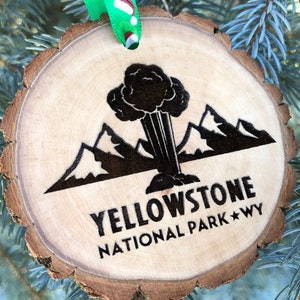 Yellowstone National Park, Yosemite, Gletscher, Holzscheibe, personalisiert, Wandern, Familientreffen, Souvenir, Kostenlose Personalisierung