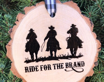 Yellowstone Ride for the Brand Wooden Christmas Ornament, Dutton Ranch, Cattle Brand, Yellowstone, John, Beth, Kasey, Free Personalization