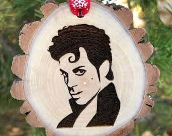 Prince Wooden Christmas Ornament, The Purple One, Purple Rain, The High Priest of Pop, Formerly Know As, King, Retro, Free Personalization