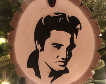 Elvis Wooden Christmas Ornament, The King of Rock 'n' Roll, Blue Christmas, Wiggle Hips, Memphis Flash, Mom, Graceland, Free Personalization