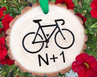 N+1 Bike Ornament, Proper Number of Bikes, Christmas Ornament, Gift for Cyclist, Bicycle Art, Boyfriend Girlfriend Gift,Free Personalization