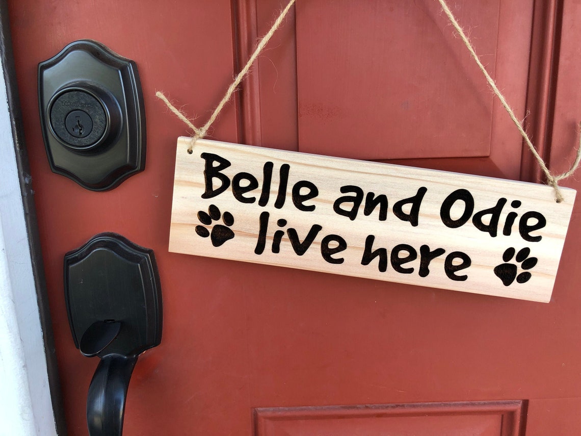 Wooden Two Dog Sign Handmade Personalized Dog Wall Hanging Etsy
