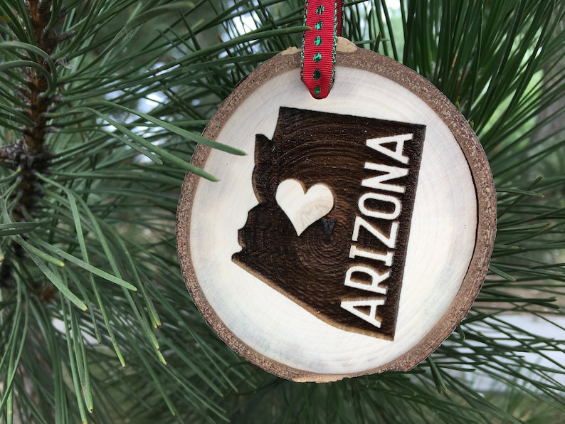 Connecticut Christmas Ornament State Ornament Rustic Ornament Wood Slice Ornament Rustic Country Christmas