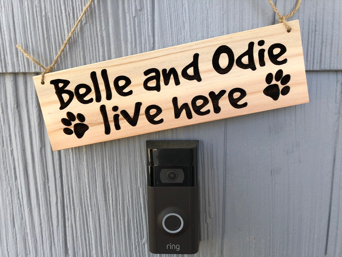 Wooden Two Dog Sign Handmade Personalized Dog Wall Hanging Etsy