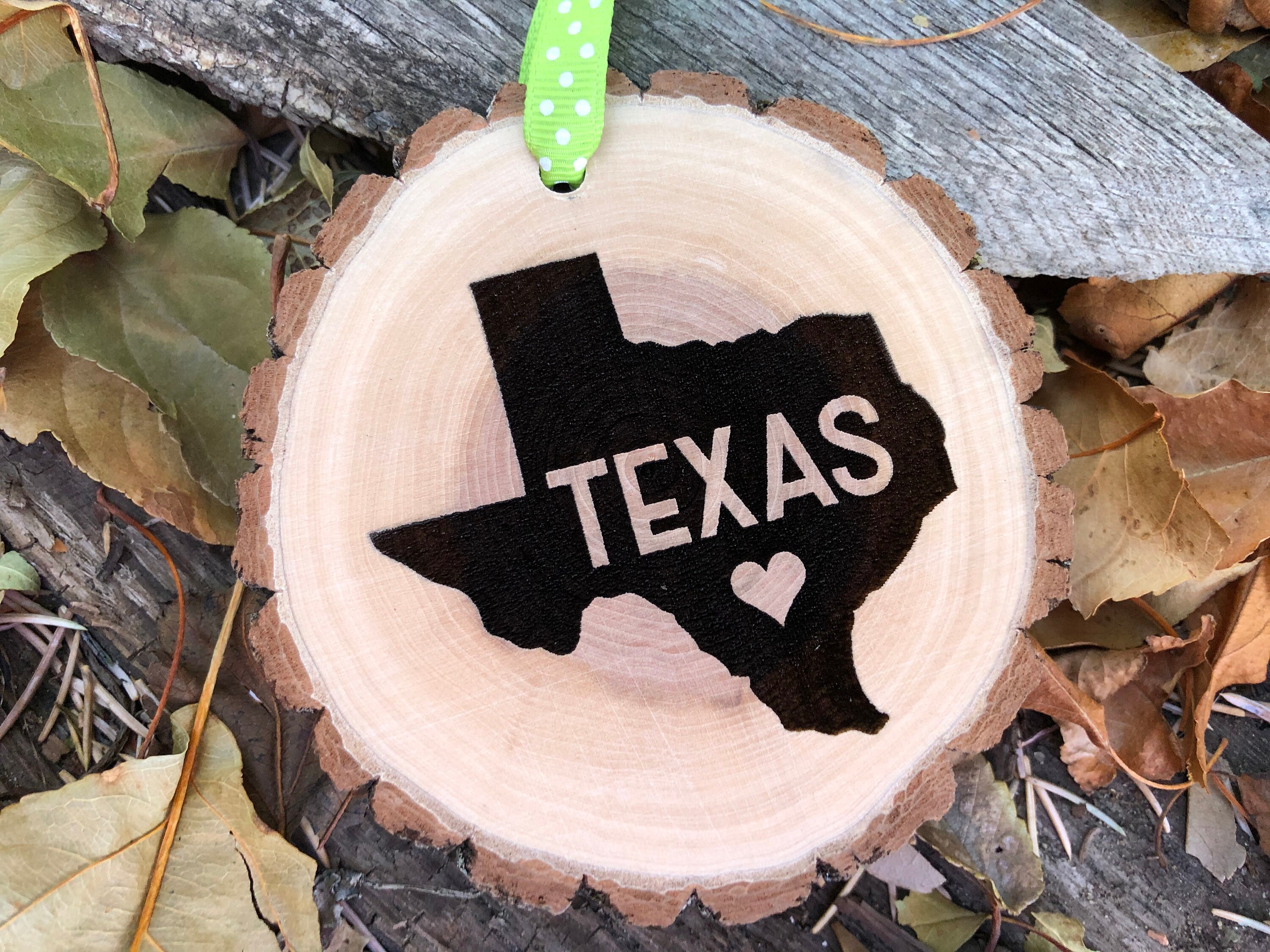 Texas Wood State Ornament Personalized Wooden Christmas Etsy