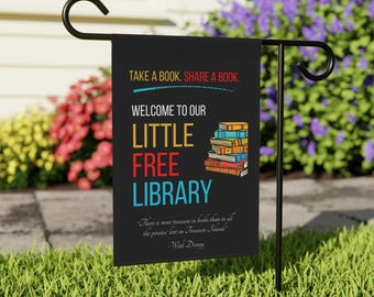 Little Free Library Garden Flag "Take a Book, Share a Book"