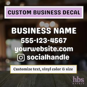 Custom Vinyl Storefront Signage | Company Name Lettering | Office Window Vinyl Decal | Small Shop Business Sign | Personalized Window Decal