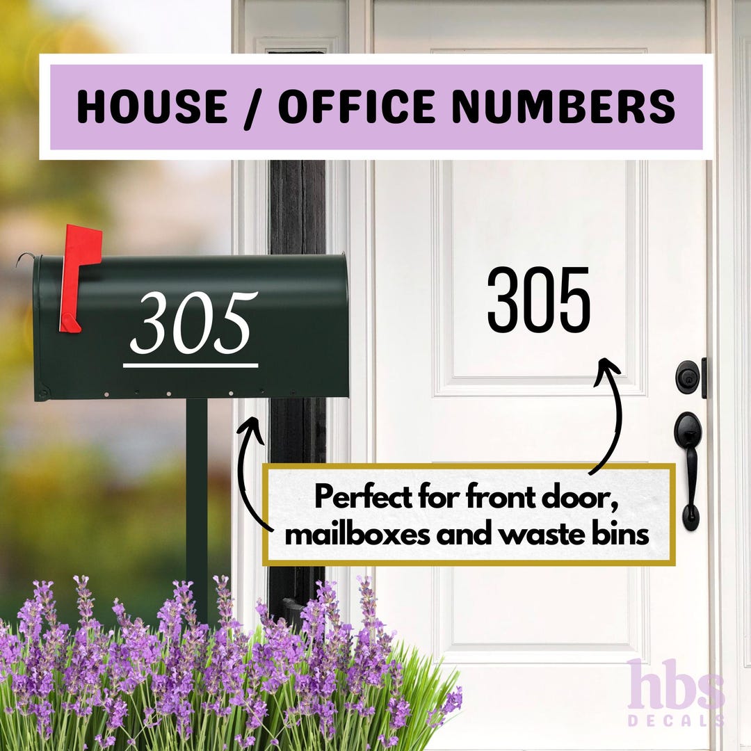Custom Address Numbers | House Office Business Door Numbers | Mailbox ...