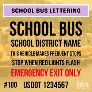 School Bus Lettering | Private Company Bus Decals | School Children Transport Decal | Custom Vinyl Lettering | Business Transportation Sign