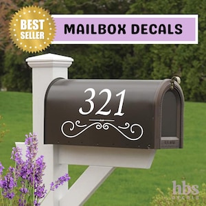 Custom Mailbox Decals | Mailbox Numbers | Vinyl Decal Stickers | Mailbox Address Vinyl Decals | Post Box Decal | House Number Vinyl Sticker