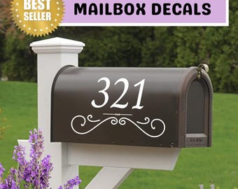 Custom Mailbox Decals | Mailbox Numbers | Vinyl Decal Stickers | Mailbox Address Vinyl Decals | Post Box Decal | House Number Vinyl Sticker